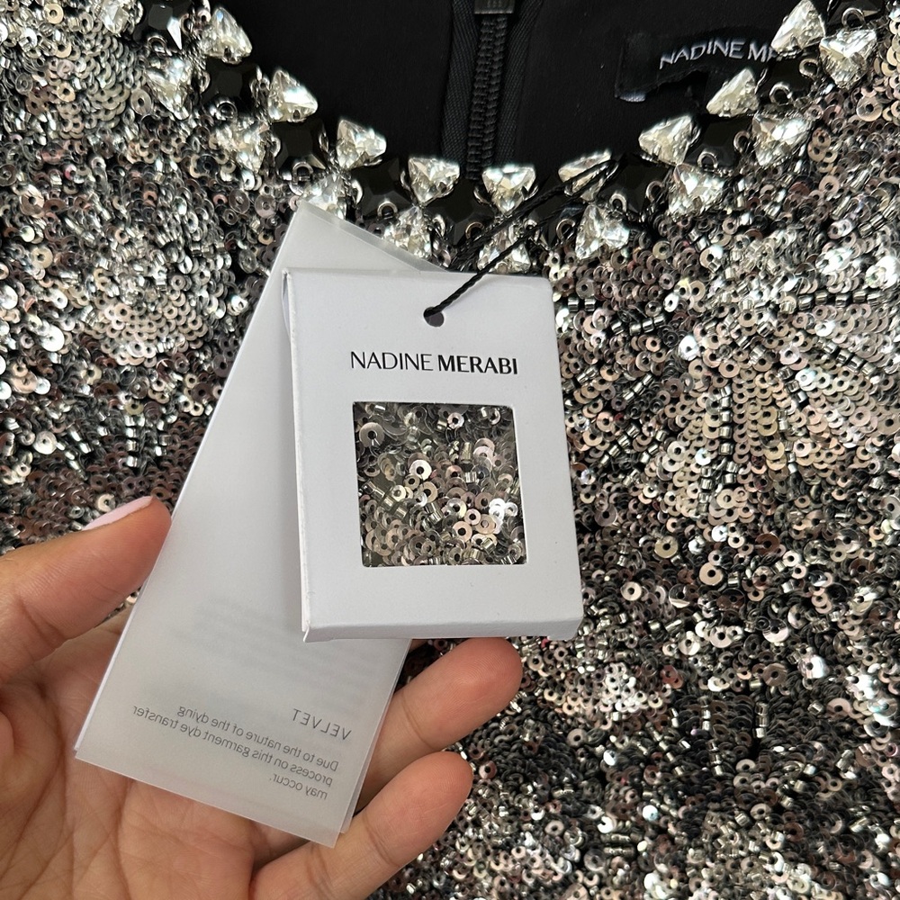 NADINE MERABI Erin Dress - Silver Mini Dress - Picture 7 of 9